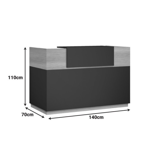 Γραφείο reception Lotus pakoworld σε χρώμα φυσικό - ανθρακί 140x70x110εκ Γραφείο reception Lotus pakoworld σε χρώμα φυσικό - ανθρακί 140x70x110εκ