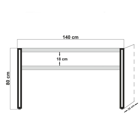 Κονσόλα PWF-0241 pakoworld χρώμα πεύκου-μαύρο 140x35x80εκ Κονσόλα PWF-0241 pakoworld χρώμα πεύκου-μαύρο 140x35x80εκ
