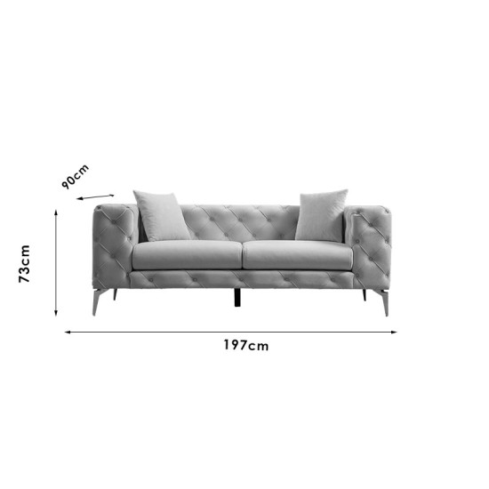 Καναπές 2θέσιος PWF-0579 pakoworld τύπου Chesterfield ύφασμα εκρού 197x90x73εκ Καναπές 2θέσιος PWF-0579 pakoworld τύπου Chesterfield ύφασμα εκρού 197x90x73εκ