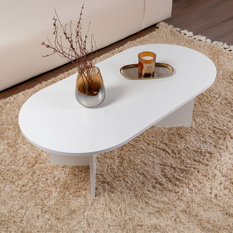 Τραπέζι σαλονιού Tabletod pakoworld σε λευκή απόχρωση 119x60x40εκ