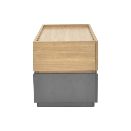 Κομοδίνο Sonlen pakoworld mdf σε sonoma-ανθρακί απόχρωση 60x40x44.5εκ Κομοδίνο Sonlen pakoworld mdf σε sonoma-ανθρακί απόχρωση 60x40x44.5εκ