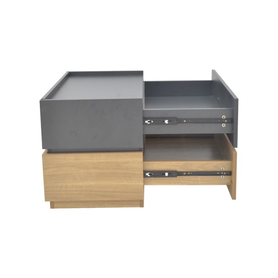 Κομοδίνο Sonlen pakoworld mdf σε sonoma-ανθρακί απόχρωση 60x40x44.5εκ Κομοδίνο Sonlen pakoworld mdf σε sonoma-ανθρακί απόχρωση 60x40x44.5εκ