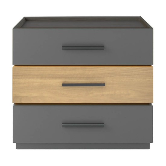 Κομοδίνο Sonlen pakoworld mdf σε sonoma-ανθρακί απόχρωση 60x40x66εκ Κομοδίνο Sonlen pakoworld mdf σε sonoma-ανθρακί απόχρωση 60x40x66εκ