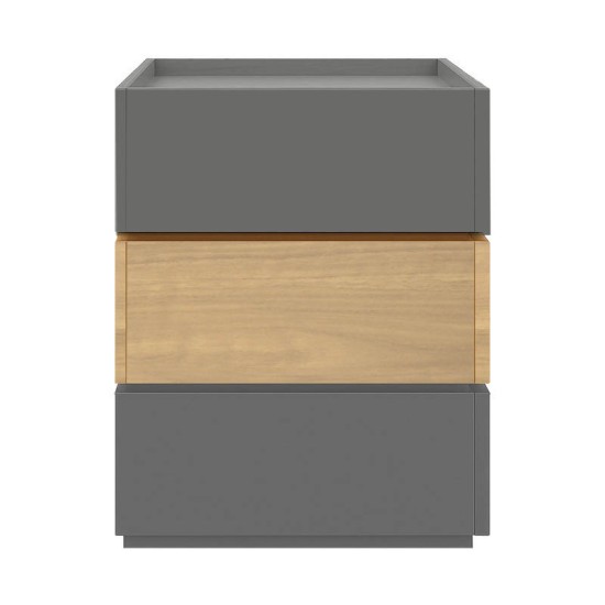 Κομοδίνο Sonlen pakoworld mdf σε sonoma-ανθρακί απόχρωση 60x40x66εκ Κομοδίνο Sonlen pakoworld mdf σε sonoma-ανθρακί απόχρωση 60x40x66εκ