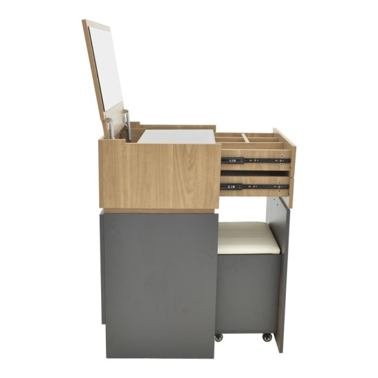Τουαλέτα κρεβατοκάμαρας Sonlen pakoworld ανθρακί-sonoma 60x45x130εκ Τουαλέτα κρεβατοκάμαρας Sonlen pakoworld ανθρακί-sonoma 60x45x130εκ