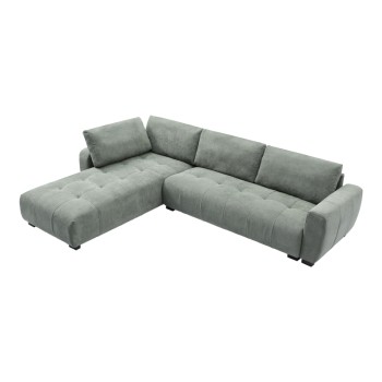 Γωνιακός καναπές Gianco pakoworld αναστρέψιμος ύφασμα σε μέντα απόχρωση 298x208x85εκ