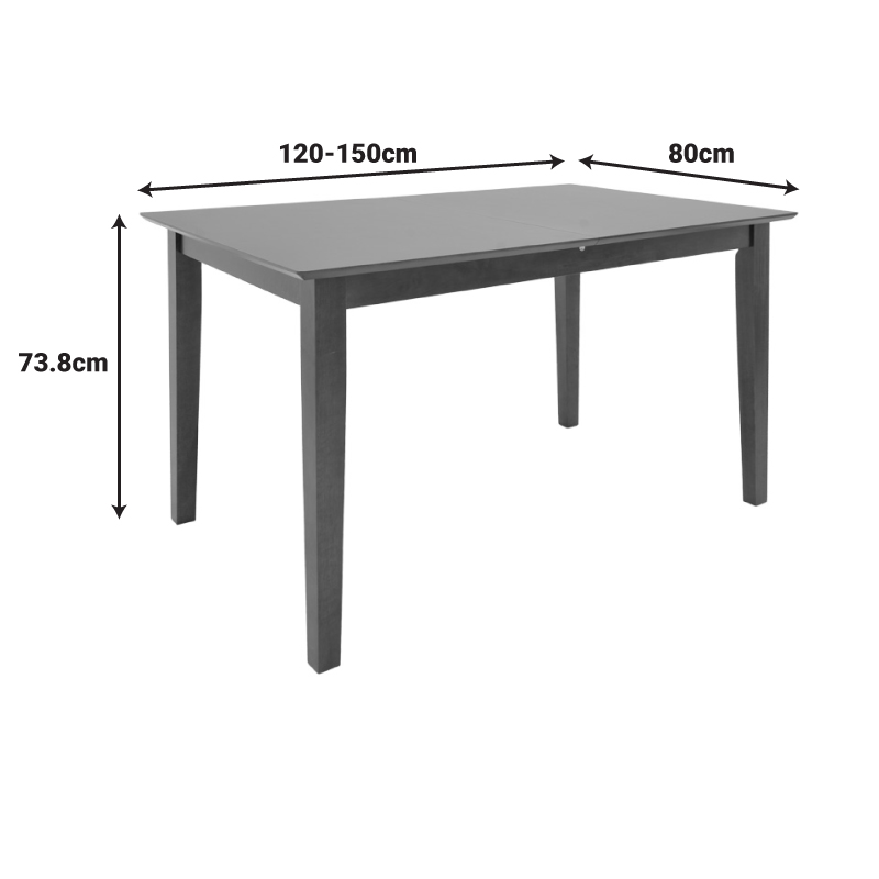 Tραπέζι επεκτεινόμενο Mabor pakoworld ξύλο σε καρυδί απόχρωση 120-150x80x73,8εκ