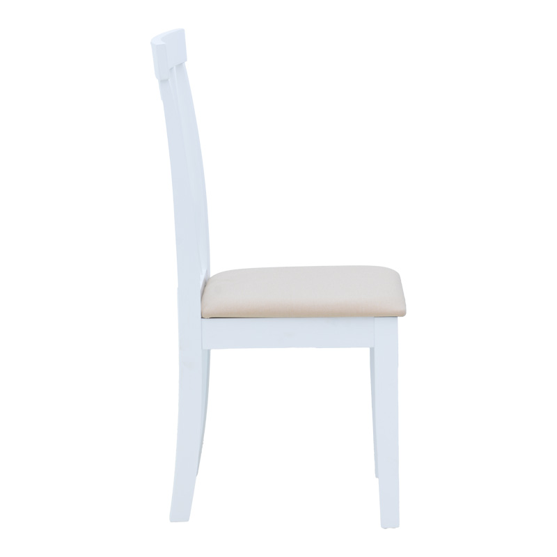 Tραπεζαρία επεκτεινόμενη Mabor-Houston pakoworld ξύλο σε λευκή απόχρωση 120-150x80x73,8εκ