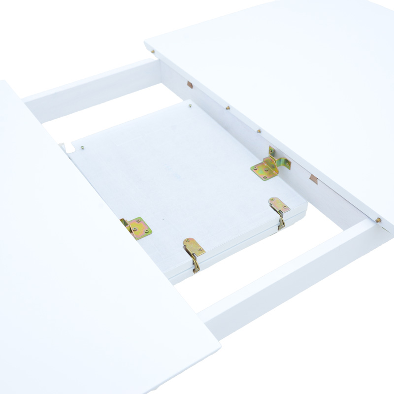 Tραπεζαρία επεκτεινόμενη Mabor-Houston pakoworld ξύλο σε λευκή απόχρωση 120-150x80x73,8εκ