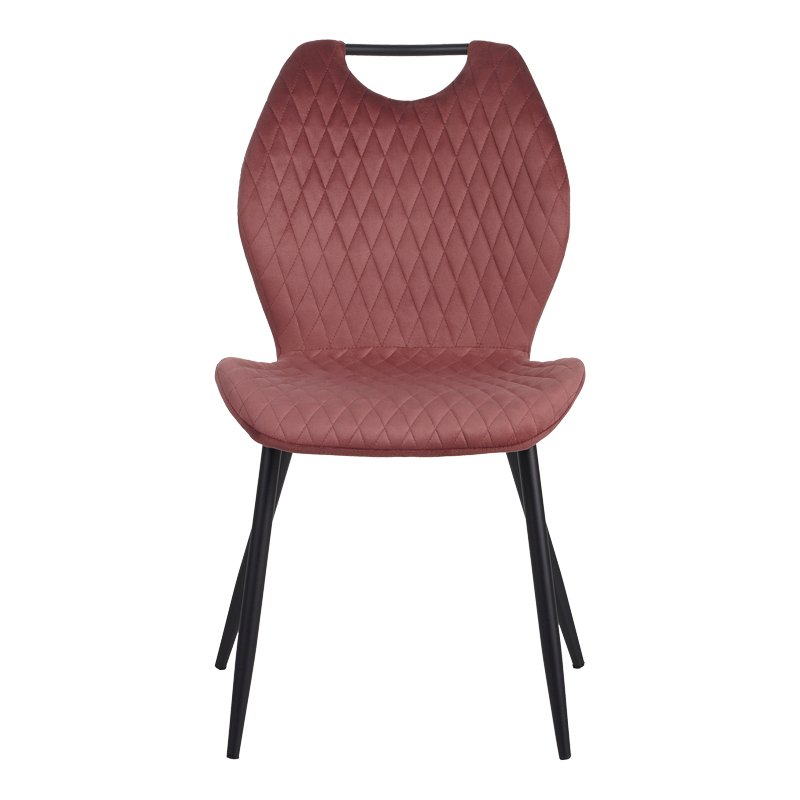 Καρέκλα Bongo pakoworld βελούδο σε σάπιο μήλο απόχρωση με μαύρα μεταλλικά πόδια 56.5x47x84εκ