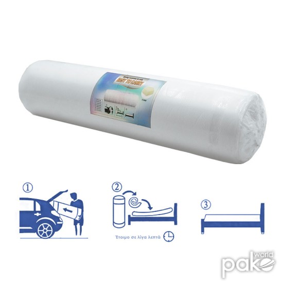 Στρώμα Nemesis pakoworld pocket spring roll pack διπλής όψης aloe vera 20-22cm 160x200εκ Στρώμα Nemesis pakoworld pocket spring roll pack διπλής όψης aloe vera 20-22cm 160x200εκ