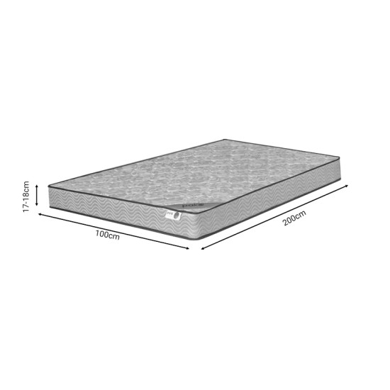 Στρώμα Klaudia pakoworld Continuous spring μονής όψης 17-18cm 100x200εκ Στρώμα Klaudia pakoworld Continuous spring μονής όψης 17-18cm 100x200εκ