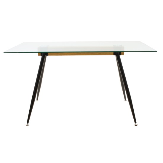 Τραπέζι Astrid pakoworld γυάλινο 10χιλ - πόδι μαύρο 140x80x75εκ Τραπέζι Astrid pakoworld γυάλινο 10χιλ - πόδι μαύρο 140x80x75εκ