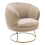 Πολυθρόνα Rony pakoworld βελούδο μπεζ-χρυσό 78x75x82εκ