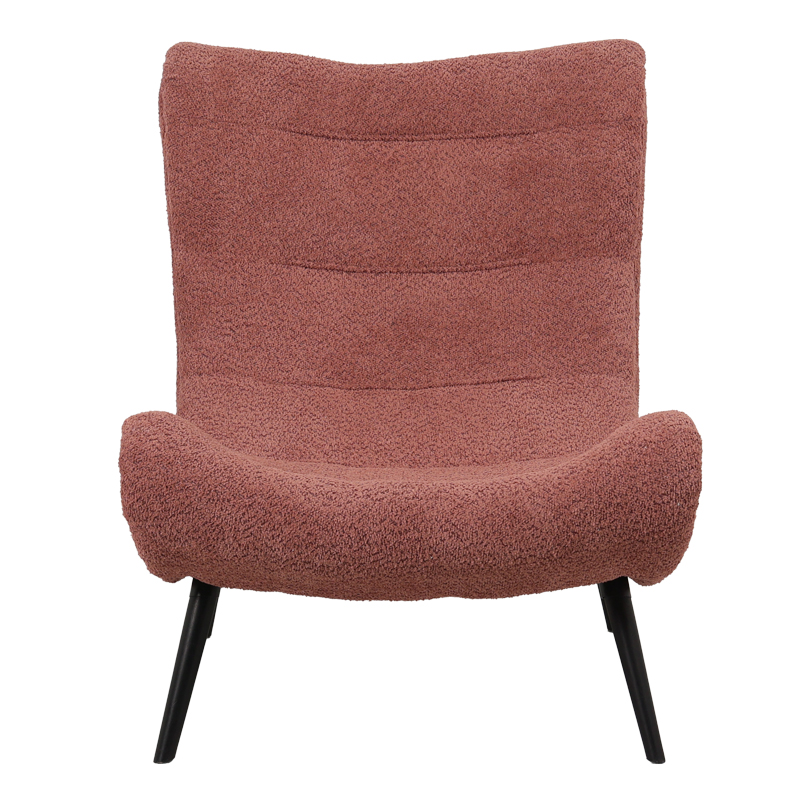 Πολυθρόνα-μπερζέρα Silla pakoworld μπουκλέ ύφασμα σε σάπιο μήλο απόχρωση 97x80x100εκ