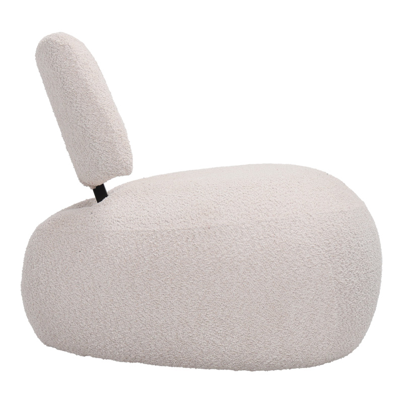 Πολυθρόνα Stonie pakoworld μπουκλέ ύφασμα σε μπεζ απόχρωση 67x73x67εκ