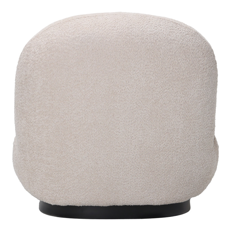 Πολυθρόνα Rosalie pakoworld μπουκλέ ύφασμα σε μπεζ απόχρωση με μαύρη βάση 85x82x77εκ