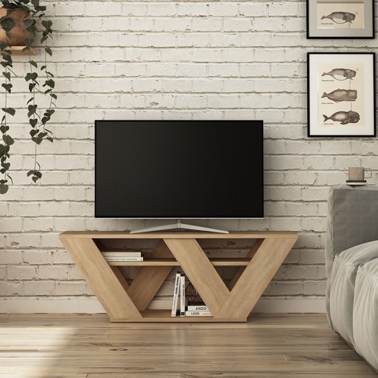 Έπιπλο τηλεόρασης Pipralla pakoworld φυσικό 110x30x40εκ Έπιπλο τηλεόρασης Pipralla pakoworld φυσικό 110x30x40εκ