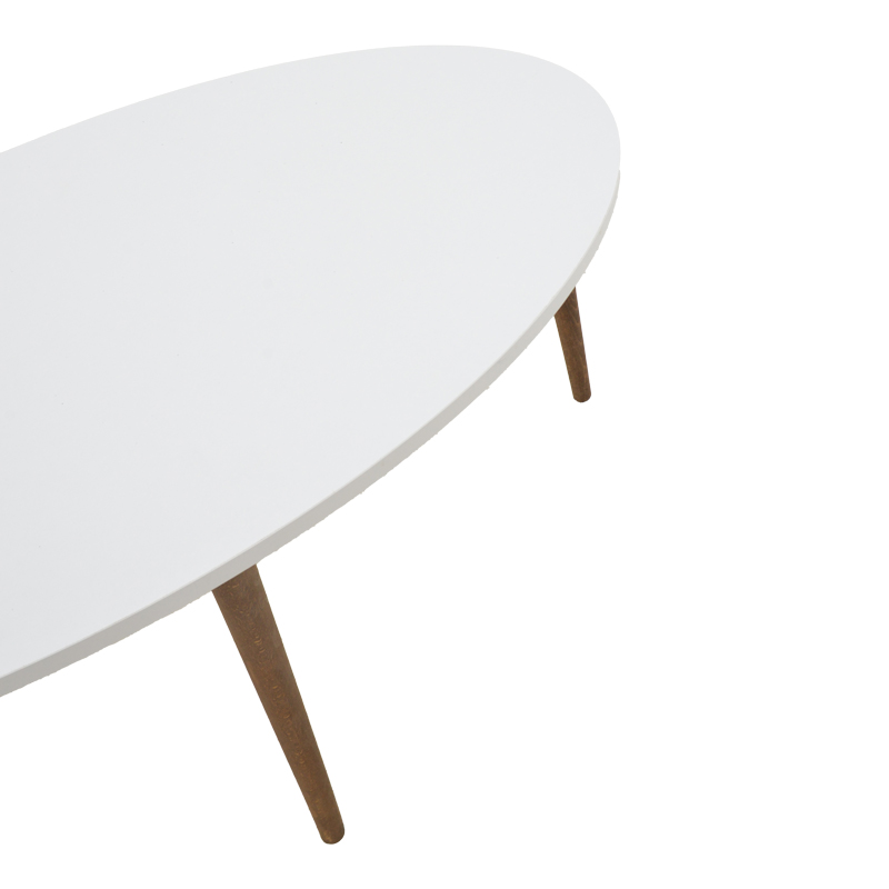 Τραπέζι σαλονιού Barton pakoworld λευκό-καφέ 90x45x40εκ