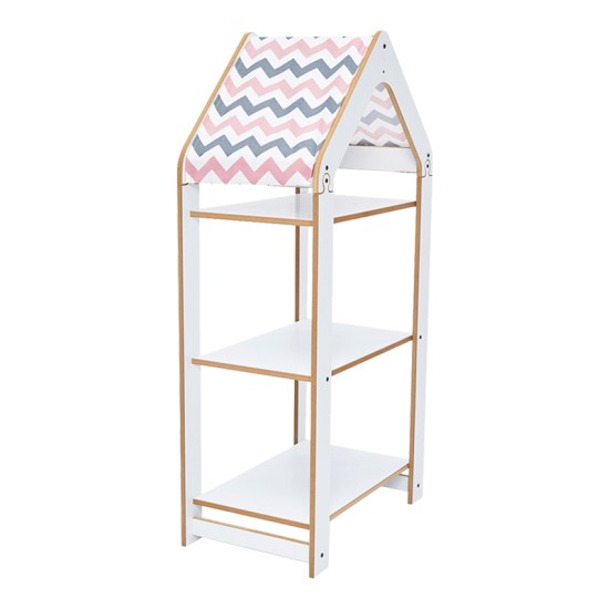 Ραφιέρα Montessori Zoilen I pakoworld λευκό-ροζ mdf 50x30x100εκ Ραφιέρα Montessori Zoilen I pakoworld λευκό-ροζ mdf 50x30x100εκ