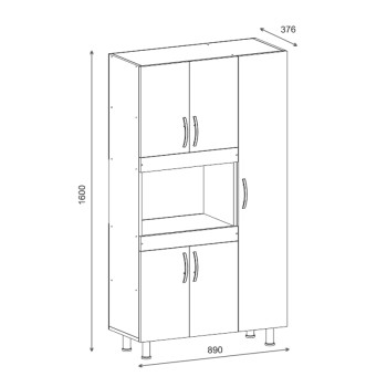 Ντουλάπια κουζίνας Defne pakoworld σε λευκή απόχρωση 89x37.5x160εκ