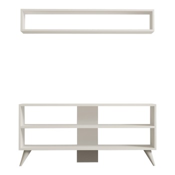 Σύνθετο σαλονιού Prestige pakoworld σε λευκή απόχρωση 120x29,6x50εκ