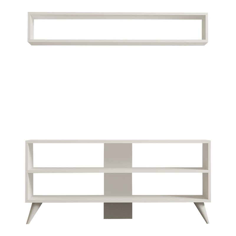 Σύνθετο σαλονιού Prestige pakoworld σε λευκή απόχρωση 120x29,6x50εκ