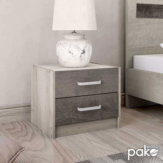 Κομοδίνο OLYMPUS pakoworld με 2 συρτάρια χρώμα castillo-toro 47,5x40,5x40,5εκ Κομοδίνο OLYMPUS pakoworld με 2 συρτάρια χρώμα castillo-toro 47,5x40,5x40,5εκ