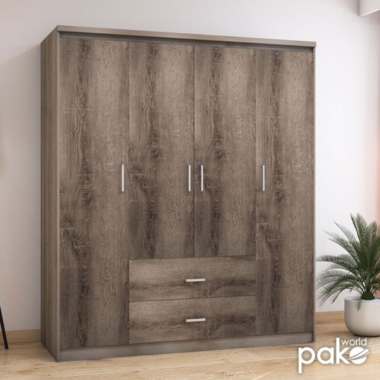 Ντουλάπα ρούχων τετράφυλλη OLYMPUS pakoworld χρώμα castillo-toro 159x57x183εκ Ντουλάπα ρούχων τετράφυλλη OLYMPUS pakoworld χρώμα castillo-toro 159x57x183εκ