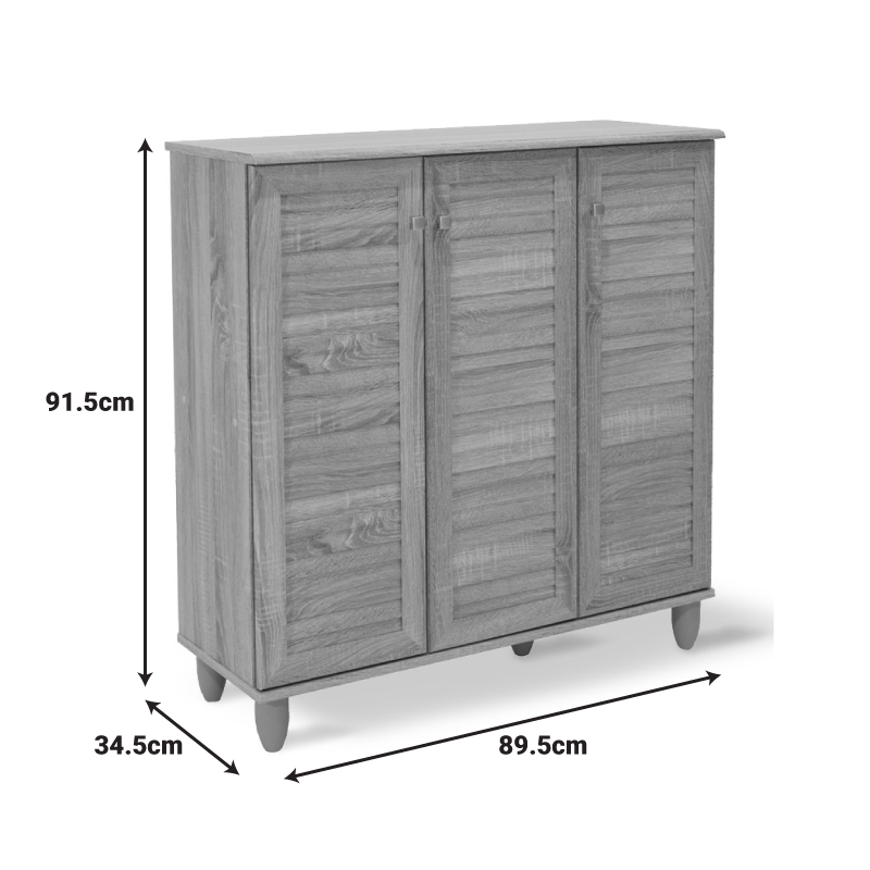 Παπουτσοθήκη-ντουλάπι SANTO pakoworld 16  ζεύγων χρώμα καρυδί 89,5x34,5x91,5εκ