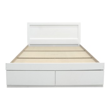 Κρεβάτι Olympus pakoworld με συρτάρι σε λευκή απόχρωση 150x200εκ