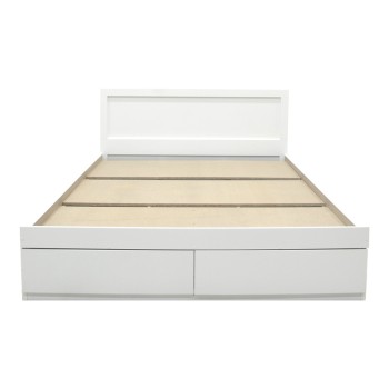 Κρεβάτι Olympus pakoworld με συρτάρι σε λευκή απόχρωση 140x200εκ