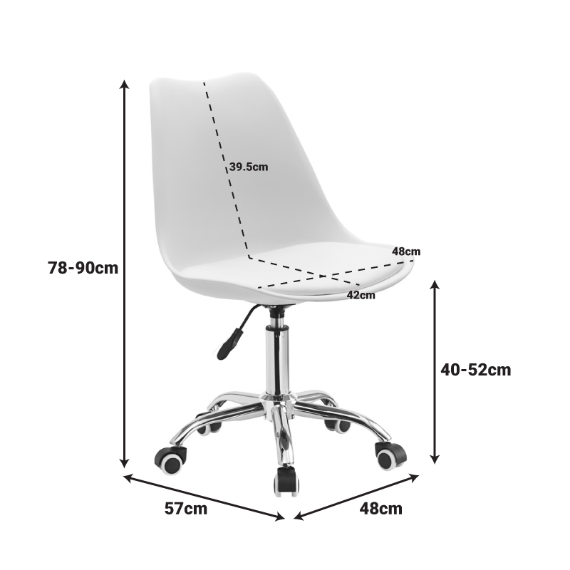 Καρέκλα γραφείου εργασίας Gaston II pakoworld PP-PU γκρι