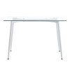 Τραπέζι QUANA pakoworld γυάλινο 8χιλ διάφανο - λευκό πόδι 120x70x75εκ