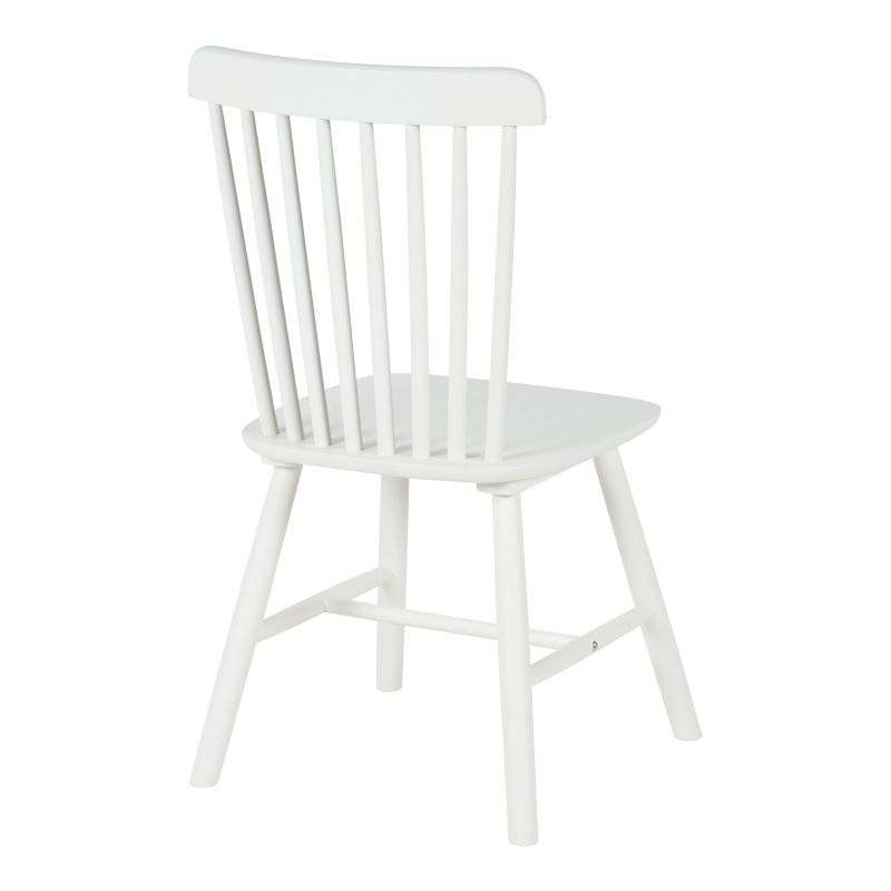 Καρέκλα Melia pakoworld rubberwood σε λευκή απόχρωση 45x51x87εκ