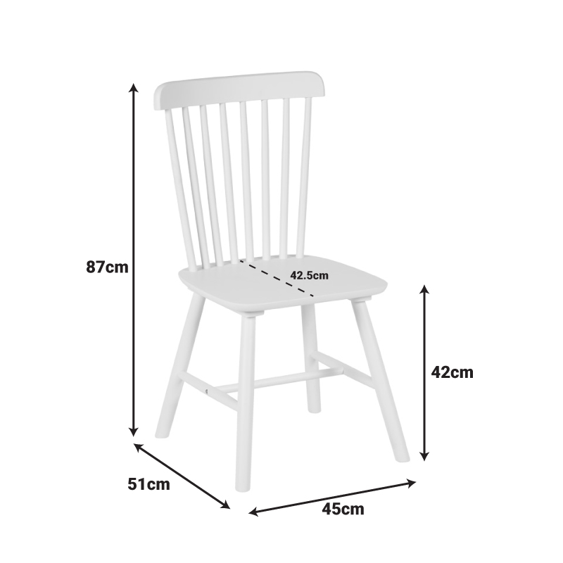 Καρέκλα Melia pakoworld rubberwood σε λευκή απόχρωση 45x51x87εκ