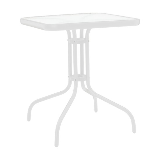 Τραπέζι Watson pakoworld μέταλλο λευκό- γυαλί 70x70x70εκ Τραπέζι Watson pakoworld μέταλλο λευκό- γυαλί 70x70x70εκ