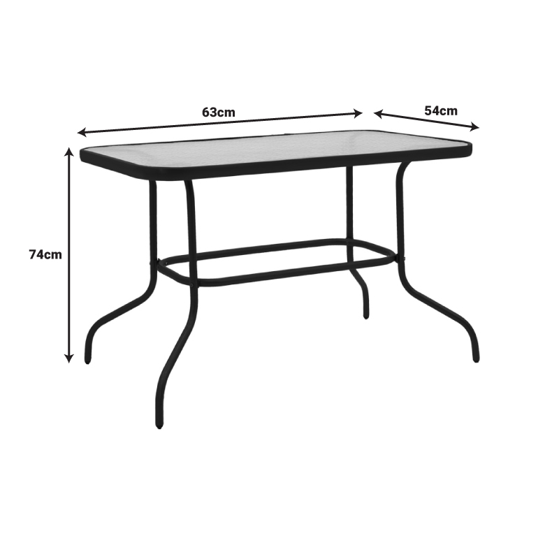 Τραπεζαρία Valor-Sussie pakoworld 5τεμ μέταλλο καφέ-γυαλί 110x60x70εκ