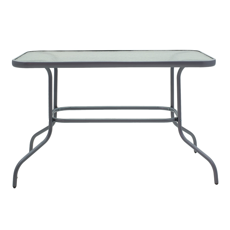 Τραπεζαρία Valor-Tade pakoworld σετ 5τεμ μέταλλο ανθρακί-γυαλί 110x60x70εκ