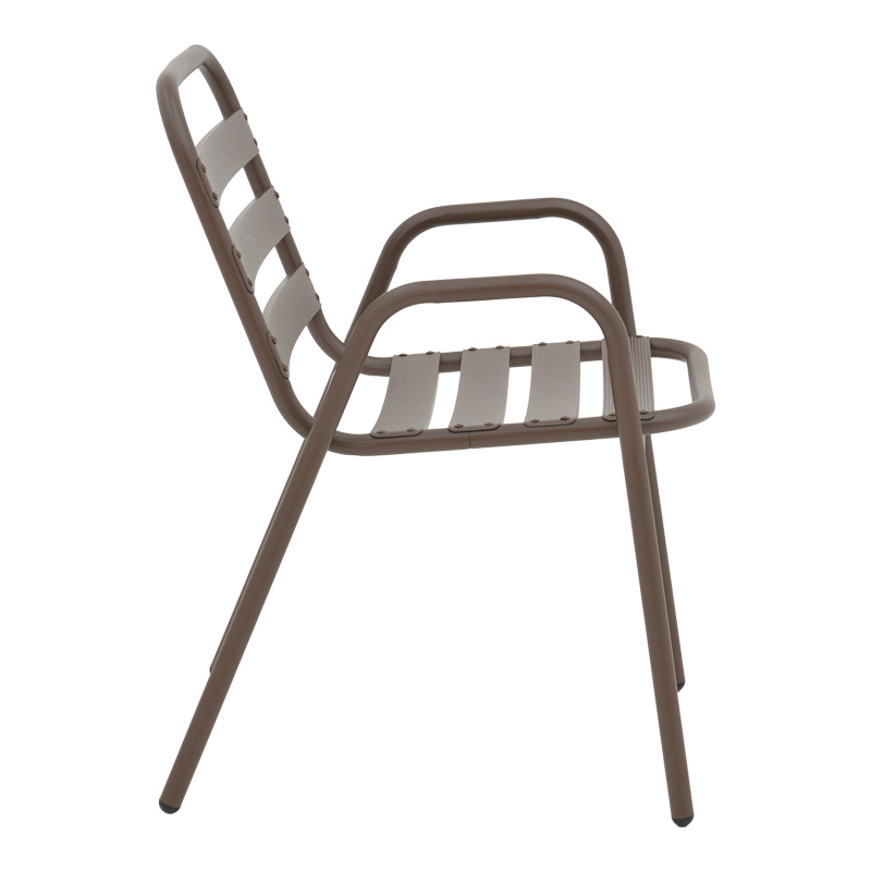 Τραπεζαρία Sussie-Ensure pakoworld 5τεμ μέταλλο-γυαλί σε καφέ απόχρωση 120x70x70εκ