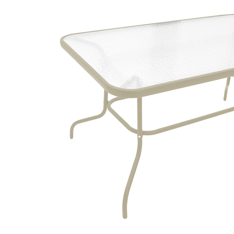 Τραπεζαρία Valor-Lindaria pakoworld σετ 5τεμ μέταλλο σε σαμπανιζέ και pe rattan σε φυσική απόχρωση 110x60x70εκ