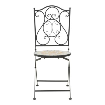 Τραπεζαρία Sellis pakoworld σετ 3τεμ μωσαικό-μέταλλο μαύρο