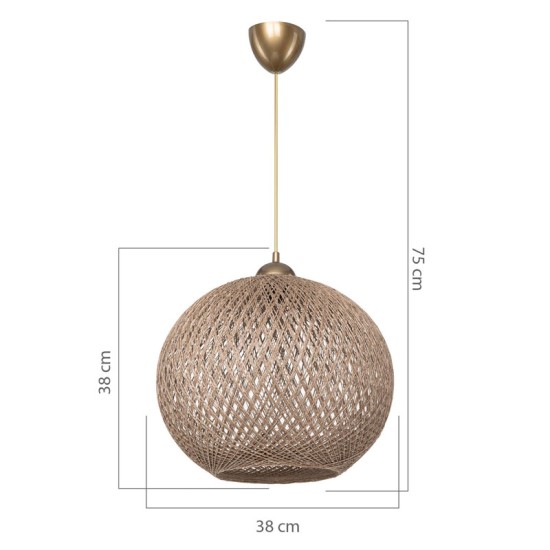 Φωτιστικό οροφής μονόφωτο Leshia pakoworld Ε27 καφέ Φ38x38εκ Φωτιστικό οροφής μονόφωτο Leshia pakoworld Ε27 καφέ Φ38x38εκ