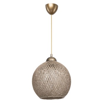 Φωτιστικό οροφής μονόφωτο Leshia pakoworld Ε27 καφέ Φ26x26εκ