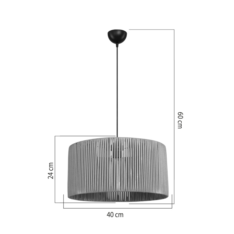 Φωτιστικό οροφής μονόφωτο Lambu pakoworld Ε27 σε φυσική απόχρωση Φ40x20εκ