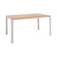 Τραπέζι Nares pakoworld αλουμίνιο λευκό-plywood φυσικό 140x80x72.5εκ