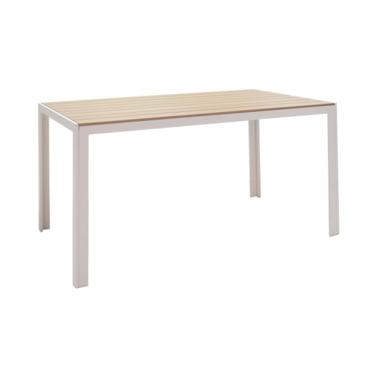 Τραπεζαρία Nares-Moly σετ 5τεμ pakoworld αλουμίνιο-textilene λευκό plywood φυσικό