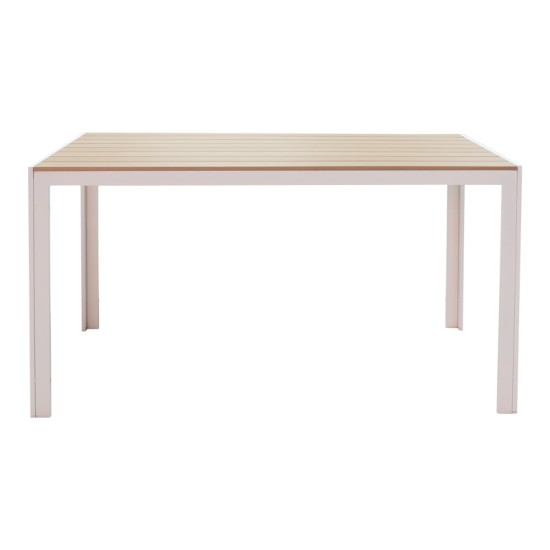 Τραπεζαρία Nares-Moly σετ 5τεμ pakoworld αλουμίνιο-textilene λευκό plywood φυσικό