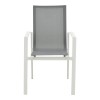 Πολυθρόνα κήπου Dashiell  pakoworld αλουμίνιο λευκό  textilene γκρι 71x58x94εκ