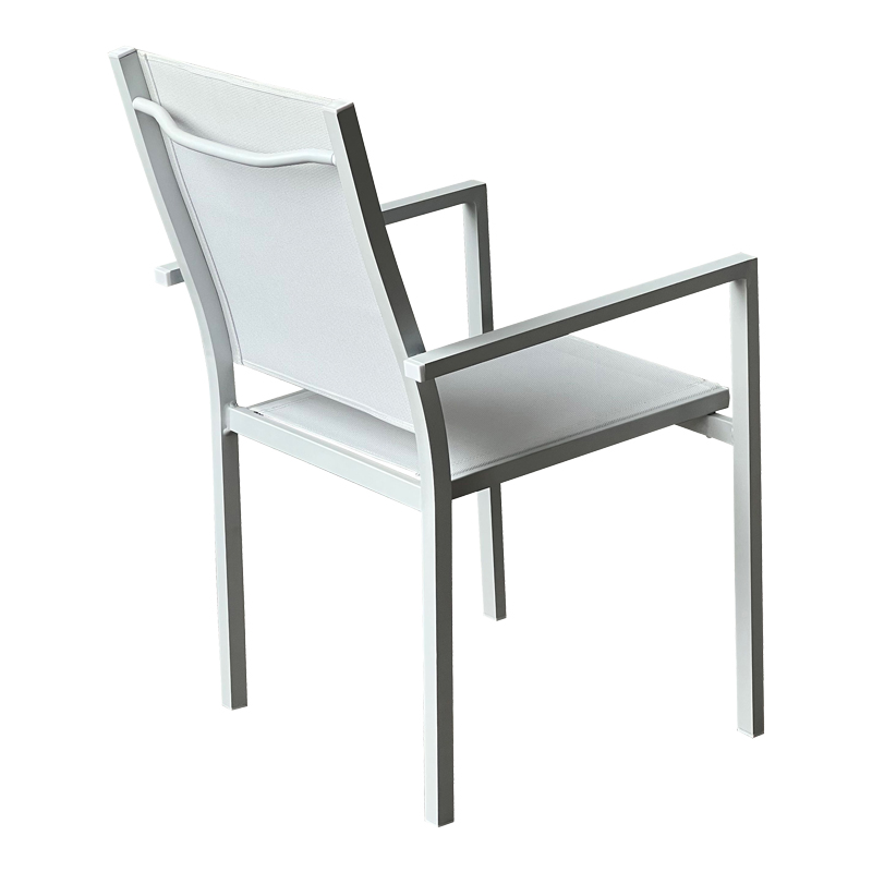Πολυθρόνα Zacreta pakoworld αλουμίνιο-textilene σε λευκή απόχρωση 61x56.5x87.5εκ